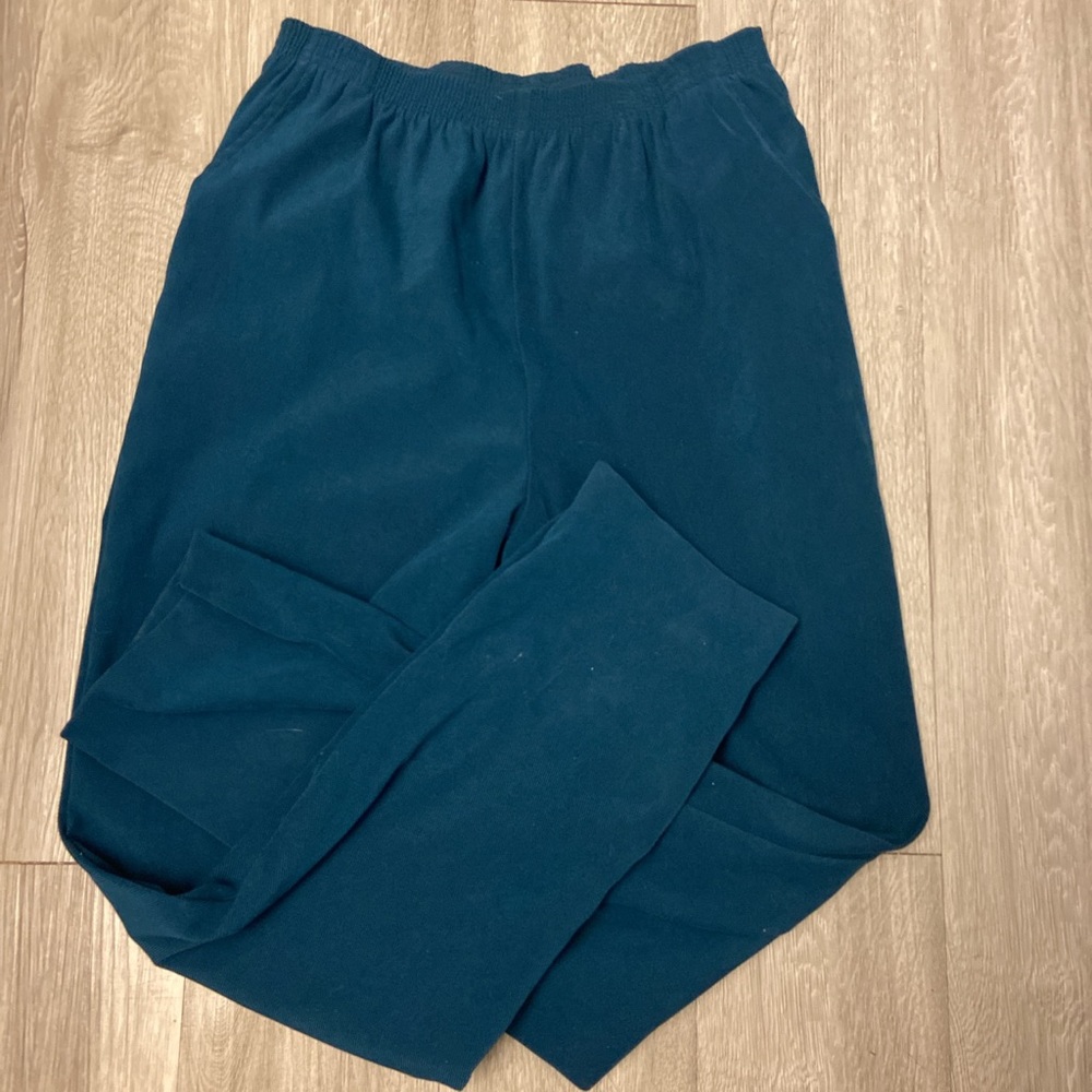 Thrifted teal corduroy-like pants